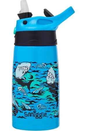 SMIGGLE Blue Curious Junior Stainless Steel Flip Drink Bottle 400Ml One