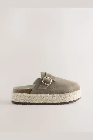 Next Forever Comfort Leather Round Toe Espadrille Chunky Clogs AU 11 (EU 43)
