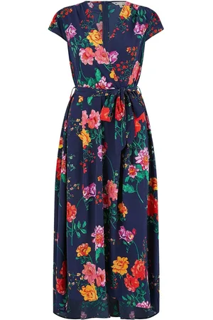 Yumi Flower Print Wrap Midi Dress AU 14