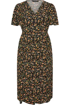 Evans Button Through Angel Sleeve Dress AU 20