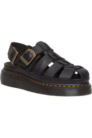 Dr. Martens Black Wrenlie Grizzly Fisherman Sandals AU 8 (EU 39)