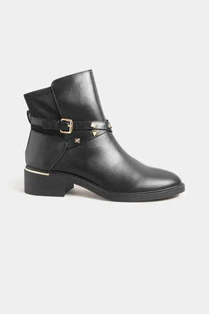 Long Tall Sally Black Hardware Detail Chelsea Boots AU 9 (EU 41)