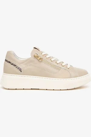 Nero Giardini Cream Leather Cupsole Trainers AU 10 (EU 41)