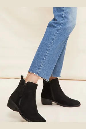 Friends Like These Black Wide Fit Mid Block Heeled Side Zip Boots AU 7 (EU 38)