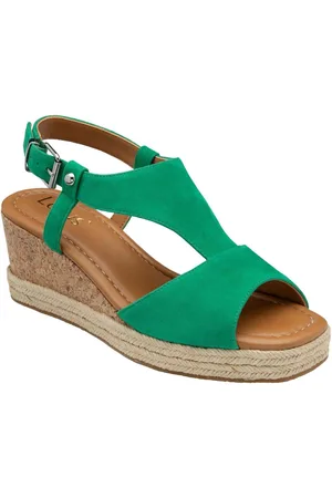 Lotus Green Wedge Espadrille Sandals AU 6 (EU 37)