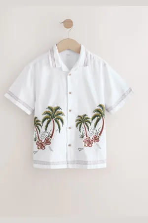 Next Short Sleeves Revere Collar Palm Printed Shirt (3-16yrs) 5 Years (110cm)