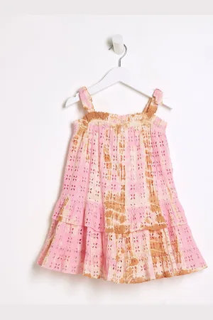 River Island Girls 100% Cotton Broidery Tie Dye Dress 2