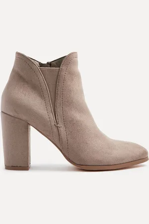 Linzi Cream Freda Block Heeled Ankle Boots AU 5 (EU 35)