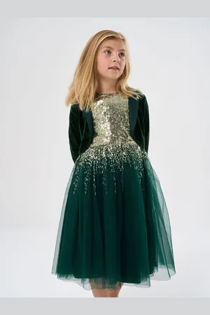MISS Sequin Waterfall Dress With Faux Fur Bolero Outfit Set 3