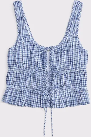 Abercrombie & Fitch Ruched Tie Front Top small