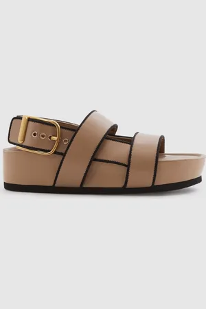 Reiss Tan Samantha Strappy Chunky Leather Sandals AU 5 (EU 36)