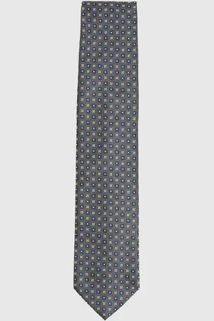 Reiss Charcoal Pelosa Foulard Silk Blend Floral Print Tie One