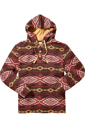 Joe Browns Red Print Warm Button Detail Hoodie S