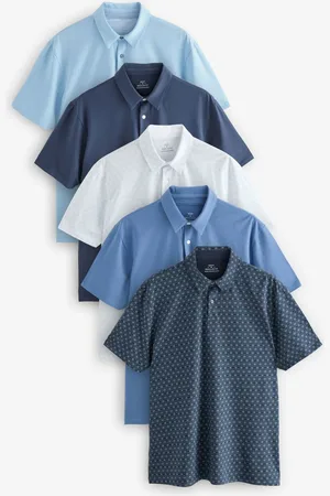 Next Regular Fit Short Sleeve Jersey Polo Shirts 5 Pack 5XL