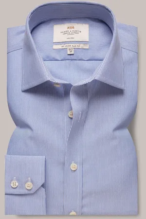 Hawes & Curtis Slim Non-Iron Fine Stripe 100% Cotton Shirt AU 43 Regular