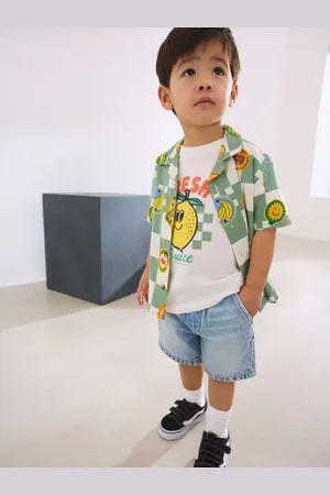 Next Short Sleeves Revere Collar Checkerboard Shirt & T-Shirts Set (3mths-7yrs) 2