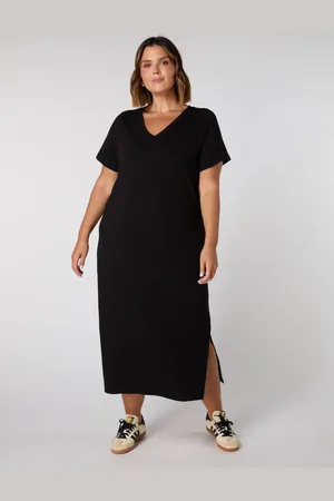 Live Unlimited London 100% Cotton Slub T-Shirt Dress AU 26