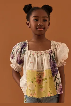 Next Cream/Yellow Patchwork Blouse (3-16yrs) 9 Years (134cm)