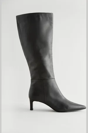 Next Black Leather Forever Comfort Knee High Skinny Heeled Boots AU 6 (EU 37)