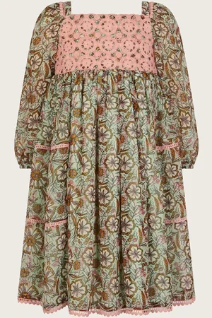 Monsoon Long Sleeve Paisley Yoke Dress 8 Years (128 cm)