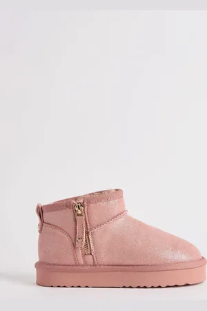 Lipsy London Pink Flatform Mule Side Zip Boots AU 1 (EU 33)