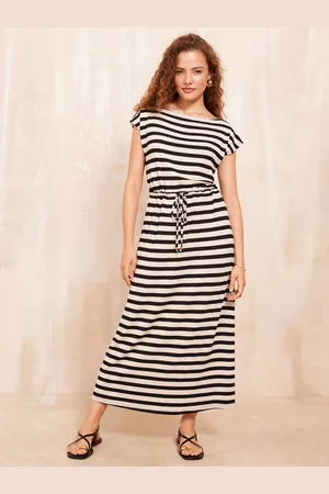 Friends Like These Jersey Stripe Slash Neck Midi Dress AU 12