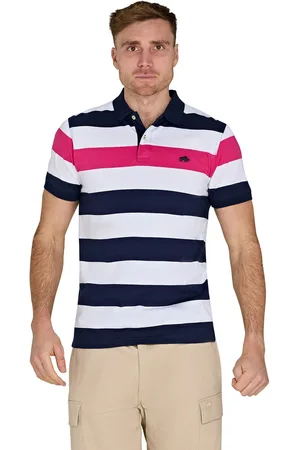 Raging Bull 100% Cotton Irregular Stripe Jersey Polo Shirt S