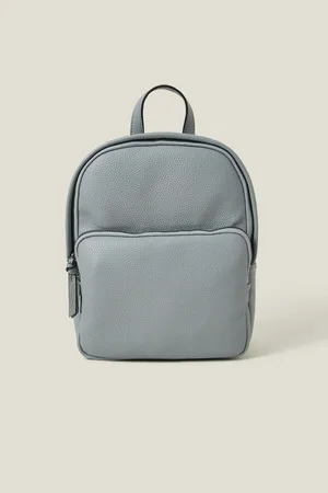 Accessorize Blue Small Plain Faux Leather Backpack One