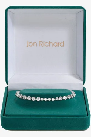 Jon Richard Silver Tone Cubic Zirconia Mixed Stone Tennis Bracelet One
