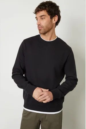 Threadbare Black Mock Crew Neck Sweatshirt XL