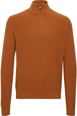 Blend Orange 100% Cotton Quarter Zip Knitted Sweat Jumper XXL