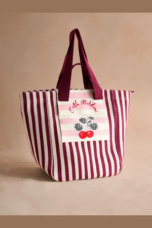 Cath Kidston Cherry Stripe Large Market Tote Bag one