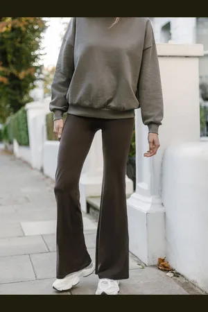 Chelsea Peers Brown Soft + Stretch High Rise Flared Leggings AU 14