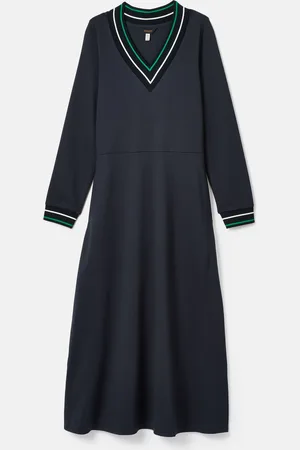 Joules Juliet V-Neck Long Sleeve Ponte Maxi Dress AU 14
