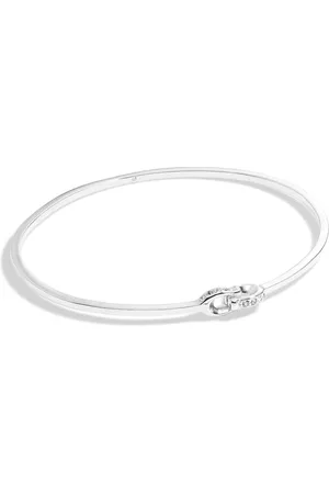 Coach Silver Tone Signature Interlock Bangle Bracelet One