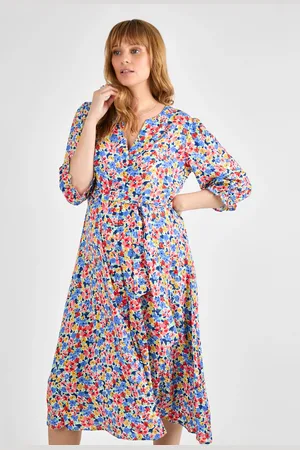JoJo Maman Bébé Floral Button Through Maternity Midi Dress S