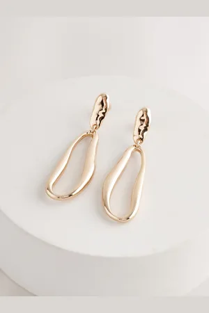 Next Gold Tone Molten Drop Earrings One