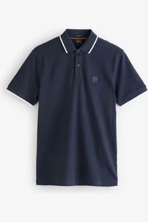 HUGO BOSS Passertip Logo Patch Slim Fit Pique Polo Shirt M