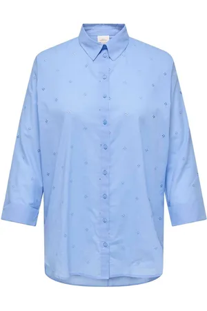 ONLY Embroidered 100% Cotton Long Sleeve Loose Shirt AU 14
