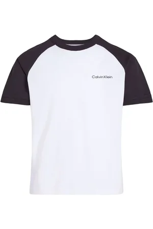 Calvin Klein White 100% Cotton Colourblock T-Shirt 16 Years (176cm)