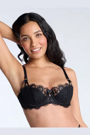 Boux Avenue Black Floretta Lace Pad Balconette Bra 32 D