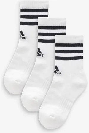 adidas Dove White 3-Stripe Crew Length Socks 3 Pack 4.5-5.5