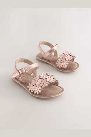 Next Pink/Tan Leather Flower Sandals AU 10 (EU 28)