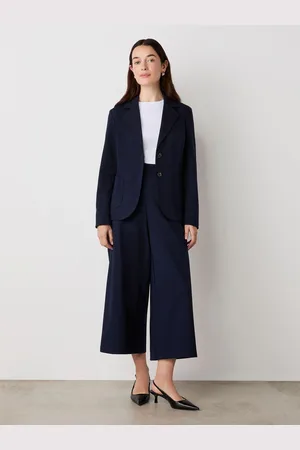 Finery London Navy Jules Ponte Jersey Blazer AU 16