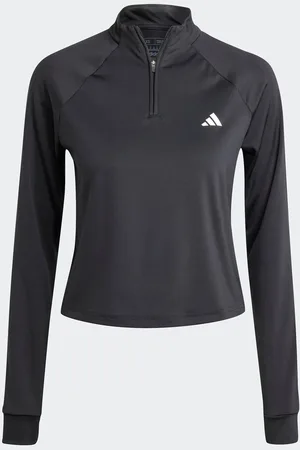 adidas Black Train Essential Quarter Zip Sweatshirt AU 16-18