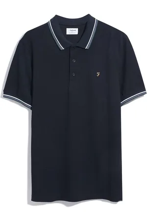 Farah Alvin Tipped Collar Long Sleeve Polo Shirt XL
