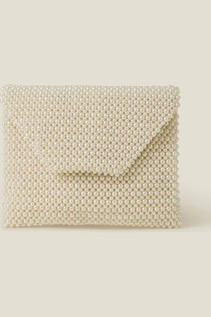 Accessorize Natural Bridal Pearl Envelope Clutch Bag One