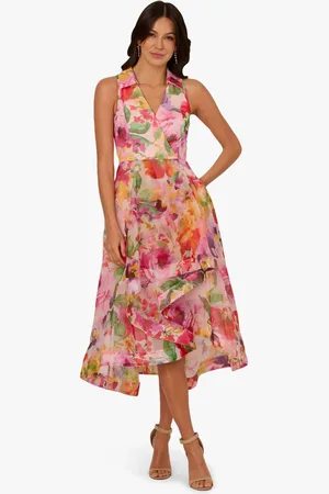 Adrianna Papell Printed High Low Dress AU 16