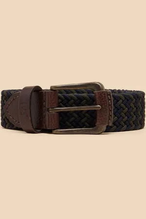 White Stuff Blue Woven Elasticated Belt S