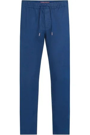 Tommy Hilfiger Blue Harlem Linen Trousers W32 L32